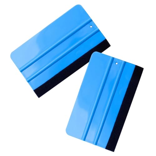 Hemobllo Raclette pour Vinyle 2pcs en Plastique et Flanelle, Scraper Automatique Confortable à Tenir, Outil Fiable pour Application de Décalcomanies et Film Automobile