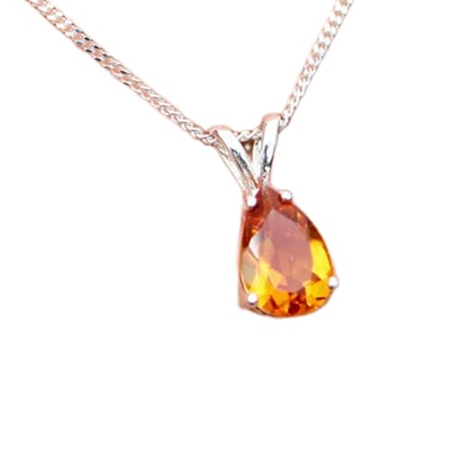 Collier poire citrine orange en argent, le cadeau idéal pour célébrer le succès