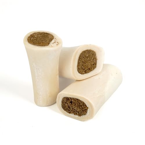 Cadet Stuffed Shin Bone, Long-Lasting Dog Chew Bones for Aggressive Chewers, High Protein Filled Bone Dental Chew for Dogs, Peanut Butter Flavor Filling, 3-4
