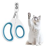 Krallenschere Katzen Doppelloch, Katzen Nagelschere, Katzenkrallen Schneider, Ausgezeichnete Krallenschere Liegt gut in der Hand, katzen nagelschere ist sehr einfach und sicher anzuwenden (Blau)
