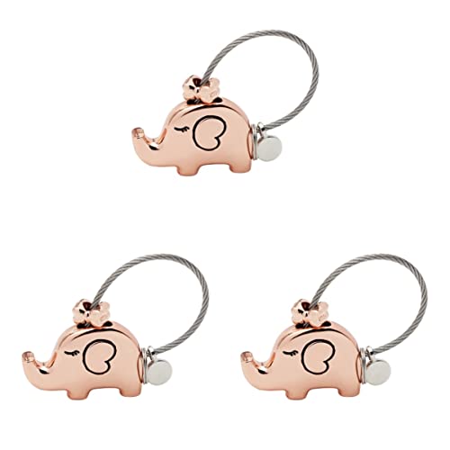 NUOBESTY 3 Piezas Fantástico Llavero Monedero de Metal Regalos para Pareja Rosa Llaveros Elefante...