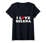amo milena matching girlfriend & fidanzato milena nome maglietta con collo a v