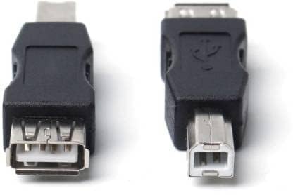 Image of [ 2 Pieces USB 2.0 Type A Female to USB B Male Plug (Printer Scanner) Adapter Connector (Can't Work to Convert Printer as WiFi Enabled or Bluetooth Enabled)