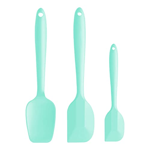 Leccapentole Cucina, Spatola Cucina, Spatola Silicone, 3PCS Marisa Cucina Spatole Cucchiaio Spatole Pasticceria Spatola per Dolci Leccapentole Silicone Utensili Cucina Silicone (Verde)