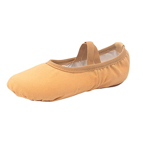 Ballet Shoes for Girls Canvas Dance Slippers Split Soft Flat Sole Yoga Gymnastics Shoes(Toddler/Little/Big Kid) (D, 1 Big Kids)