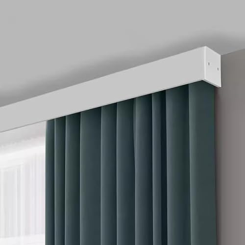 Riel de cortina de metal montado en el techo para ventanas, barra deslizante para sala de estar, dormitorio, cocina, divisor de habitaciones, solución elegante y de decoración del hogar