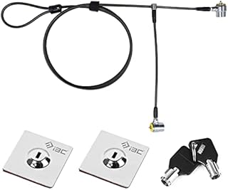 I3C Twin Head Laptop Security Cable Locks Keyed with Anchor Plate, Hardware Security Cable Lock Anti Theft Lock, Lock Two Devices at The Same Time, for Monitors, Laptops, MacBooks, Tablets, iPad