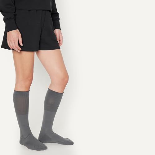 Amazon Essentials Women's Soccer Socks, Over-the-Calf Athletic Fit with Zone Cushioning and Arch Support, 3 Pairs, Grey, 8-12 - image 2