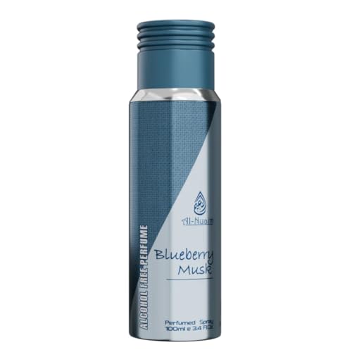 Image of AL-NUAIM 100ML BLUEBERRY MUSK PERFUME SPRAY FREE FROM ALCOHOL