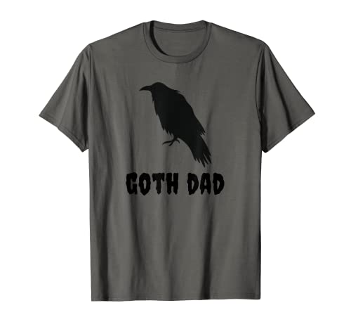 Mens Goth Dad Gothic Black Bird Crow Funny Emo Father's Day T-Shirt