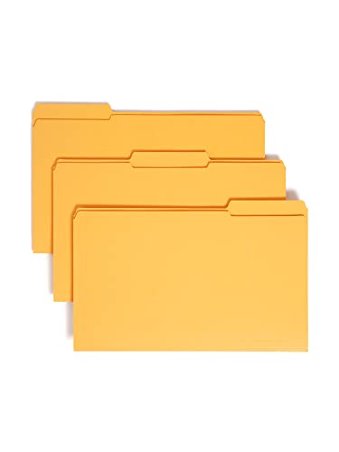 Smead File Folder, Reinforced 1/3-Cut Tab, Legal Size, Goldenrod, 100 per Box (17234)