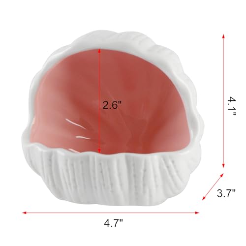 Image of Aquarium Decorations, Cute Ceramic Betta Fish House, Conch Shell-Shaped Fish Tank Decor Accessory, Aquarium Hideout Cave Ornament for Pleco Fish Shrimp to Play Breed Rest (Pink)