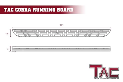 Estribos laterales TAC Black Cobra para Ford Explorer 2020-2026 miniatura 4
