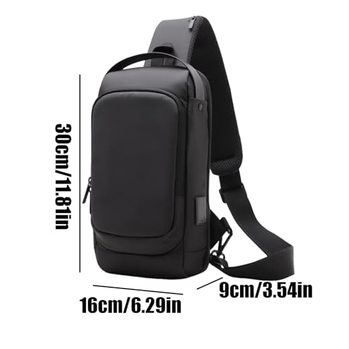 Sling Bag, 12inches Waterproof Casual Pack for Hands-Free Carry, Anti-Theft Design with Usb Charging Port for Convenient Device Charging, Large Capacity Shoulder for Travel,2