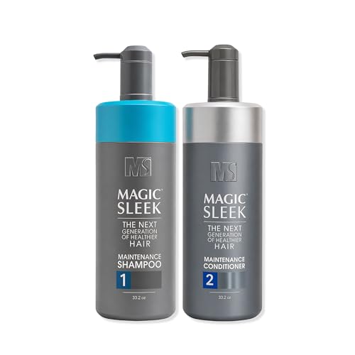 Magic Sleek Maintenance Shampoo & Conditioner Duo 33.2 oz Combo Pack | Hydrating Anti-Frizz Treatment-Safe System for Color-Treated & Chemically Treated Hair