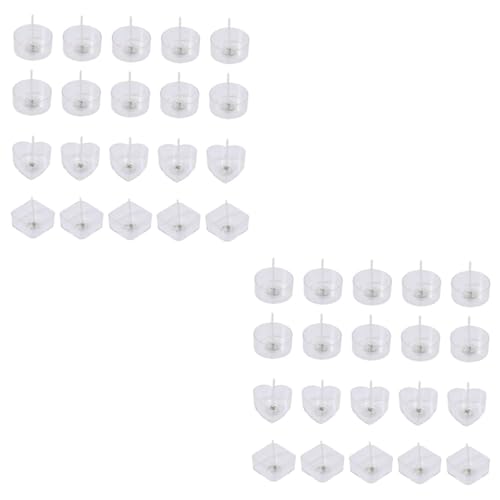 SEWACC 40pezzi Porta Candela Tealight Trasparente Per Fai Da Te Con Stoppini Per Creazione Di Candele Cupole Rotonde Quadrate e Forma Di Cuore Per Eventi Speciali e Cerimonie