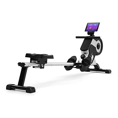 Capital Sports Rowing Machine, Foldable Magnetic Rower w/ 8-Step Resistance, 105 cm Aluminium Slide Rail, LCD Training Monitor & Fitness Data, Ground Rollers, Rowers for Home Gym - Light Silver Cover