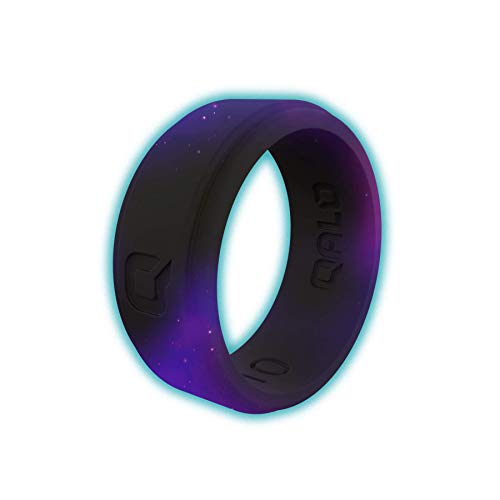 QALO Galaxy Step Edge Silicone Wedding Ring - Aqua - Size 10