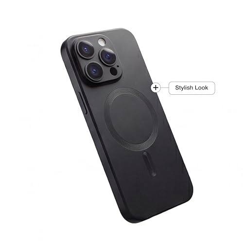 Image of amazon basics Premium Mag-Safe Case for iPhone 13 Pro Max | Shockproof & Anti-Scratch Cover | Soft Silicone with Wireless Charging | Camera Lens Guard - Black