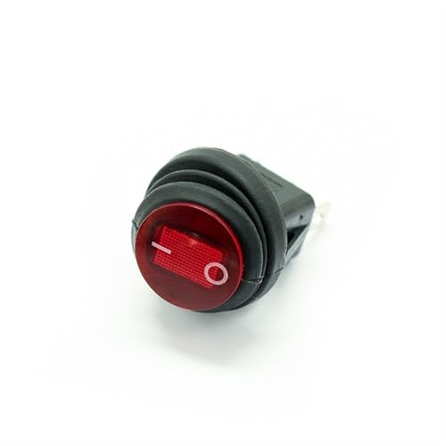 Interrupteur à bascule rond rouge KCD1-101 étanche 220V pour tableau de bord électrique