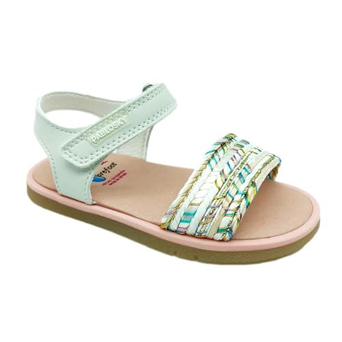 Sandale Pablosky Quizz anti-frottement blanche taille 27 pour pieds larges