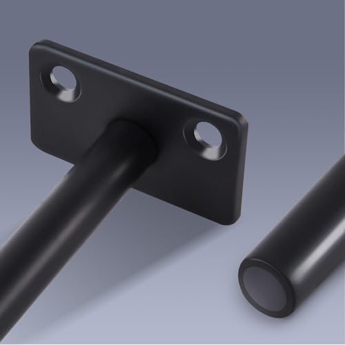 12 Pcs 4" Black Steel Floating Shelf Bracket Blind Shelf Supports - Hidden Brackets for Floating Wood Shelves - Concealed Blind Shelf Support – Screws and Wall Plugs Included