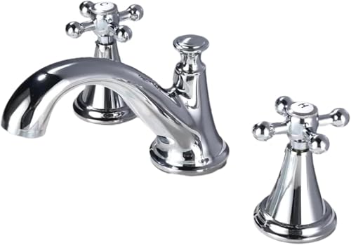 Mélangeur eau chaude et froide trois trous robinet de lavabo cuivre double poignée fendu
