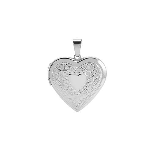 Todu Valentine's Day Necklace Stainless Steel Heart Shaped Locket Pendant Necklace For Women Girls Locket Necklace18K Gold Photo Lockets That Picture Love Heart Image Necklaces （Silver） #TOP4