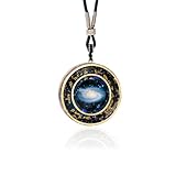Day Day Up Nebula Rotatable Pendant For Men Lapis Lazuli and Obsidian & Meditation Necklace For Spiritual Healing & Positive Energy Jewelry (Style 6)