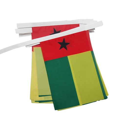 AZ FLAG - Guirlande Drapeau Guinée-Bissau - 6 Mètres Avec 20 Fanions Bissau-Guinéen De 21x14 cm - Petits Drapeaux 100% Polyester - 60g