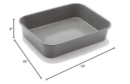 casaWare-Ceramic-Coated-NonStick-LasagnaRoaster-Pan-13-x-10-x-3-Inch-Silver-Granite casaWare Ceramic Coated NonStick LasagnaRoaster Pan 13 x 10 x 3 Inch Silver Granite