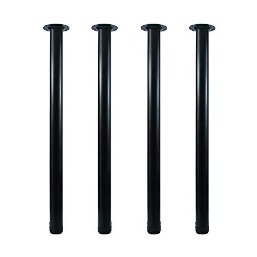 Image of QLLY 32 inch Adjustable Metal Desk Legs, Heavy Duty Furniture Table Legs with 1 inch Leveling Adjustment for DIY Office Desk, Workbench, Dining Table, Set of 4 (Black)