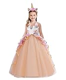 WOCINL Vestido de princesa para niñas, 8-9T