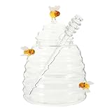 Grand pot à miel transparent pour identifier facilement le miel et voir la quantité restante. pot à miel avec cuillère doseuse
