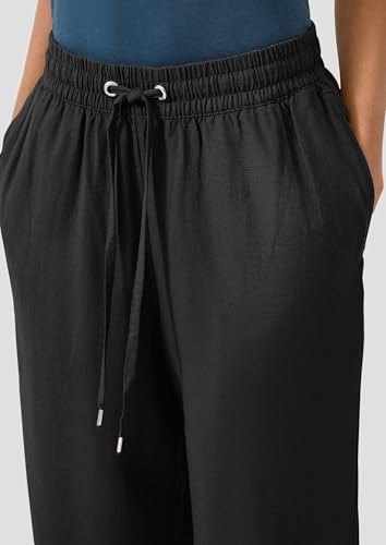 Pantalon large noir confortable résout les tailles serrées - 4
