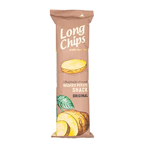 Long Chips Potato Snack Original Flavor, 2.6 oz (Pack of 20), from Europe, Fun to Eat, Thin & Crispy, Lightly Seasoned, Perfect Snack for Work, School, Party, Show-binging, Movie Night