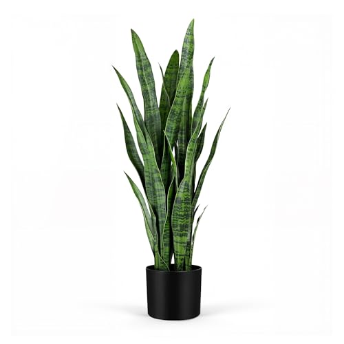 KOL 3ft Artificial Snake Plant, Fake Sansevieria Potted...