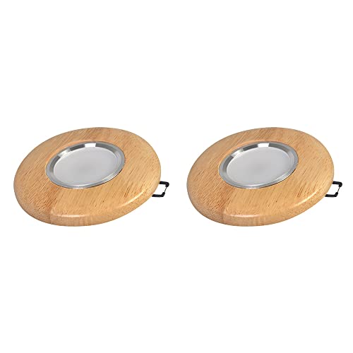Foco LED empotrable de Madera para Techo, Paquete de 2, iluminación de Acento para Interiores, focos direccionales de Madera para Sala de Estar, Pasillo, Cocina y Dormitorio.