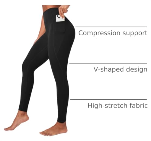 Compression Leggings for Women Tummy Control with Pockets Yoga Pants Women - image 4