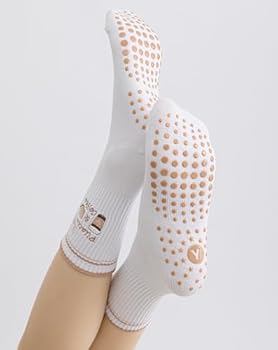 Boyiee Pilatessokken, 4 paar, schattige antislip pilates-grip, katoen, yoga-crew-sokken met geborduurde fruitpatronen voor ballet, dansen, training, fitness, hardlopen, ziekenhuis