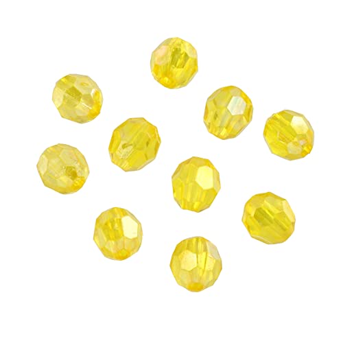 12 Pack: Yellow Aurora Borealis Faceted Acrylic Round Craft Beads, 6mm by Bead Landing™