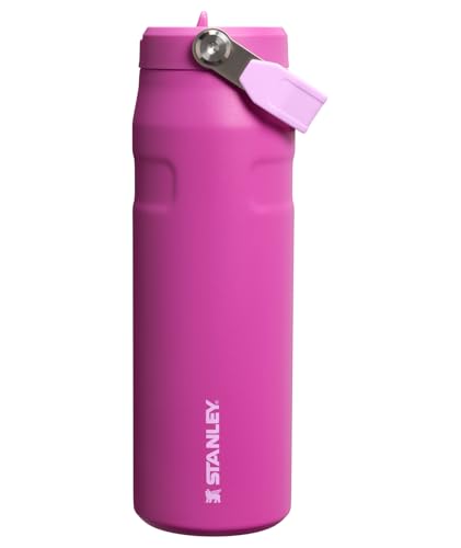 Image of Stanley IceFlow Flip Straw 2.0 Water Bottle 24 OZ | Built-In Straw with Larger Opening | Lightweight & Leak-Resistant | Insulated Stainless Steel | BPA-Free | Dark Blossom