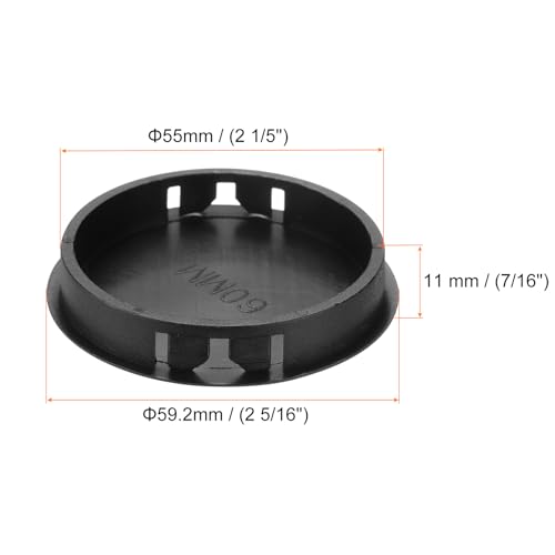 Image of MECCANIXITY 64PCS 55mm /2.17 inch Black Plastic Hole Plugs, Flush Type Panel Hole Plugs Insert End Caps for Locking Hole Tubes Furniture Cabinet