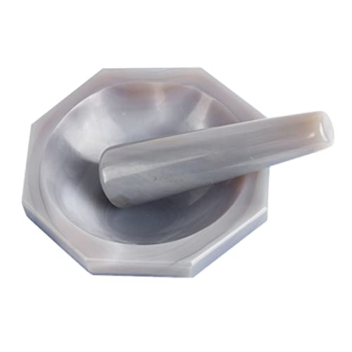 Mortero de ágata natural de 1 unids 130 mm para laboratorio de molienda mortero de ágata de alto grado con varilla de molienda