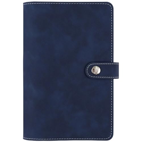 CALFOVERA Classeur A6 en Cuir Synthétique Rechargeable Souple pour Carnet de Voyage Agenda à 7 Anneaux Classeur à Feuilles Mobiles avec Pochette de Séparation pour...