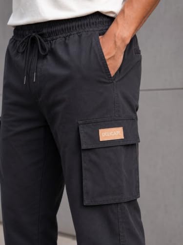 Generic Men's Black Cargo Track Pant Grey - Image 7