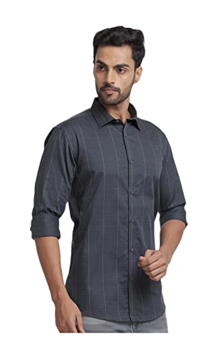 Image of Park Avenue Men's Pure Cotton Structure Pattern Slim Fit Semi Cutaway Collar Full Sleeve Ceremonial Shirt
