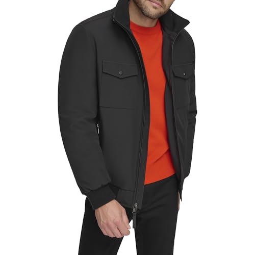 Image of Calvin Klein Men's Flextech Solid Bomber Jacket
