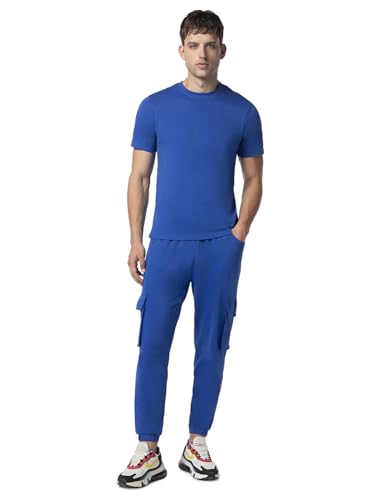 Image of FYLTR Men's Crewneck Terry Cotton Blend Co-ord Set | Half Sleeve T-shirt| Jogger with Side & Cargo Pockets | Tracksuit | Winter Co-ord set for Men