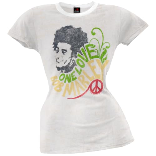 Bob Marley - Womens One Love Juniors Burnout T-Shirt Small